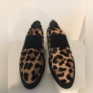 NEW! Aquatalia haircalf, leopard loafers SZ 9